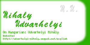 mihaly udvarhelyi business card